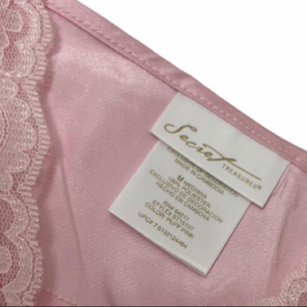 Sexy Silk Babydoll Nighty Romantic Sequins Embroidered Pink 80s 90s Y2K Lingerie - Picture 11 of 16